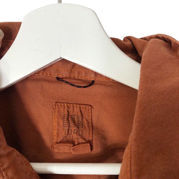Topo Designs Canvas Button Down Shirt Orange Rust Men’s XL - Picture 3 of 12